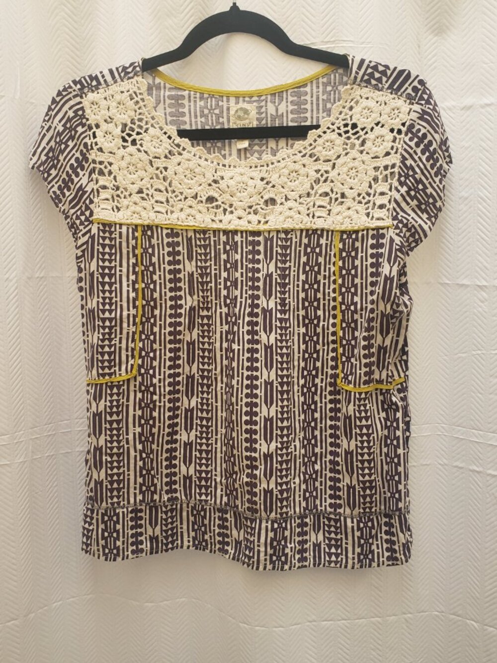 Tiny Brand Anthropologie Top, cotton and crochet